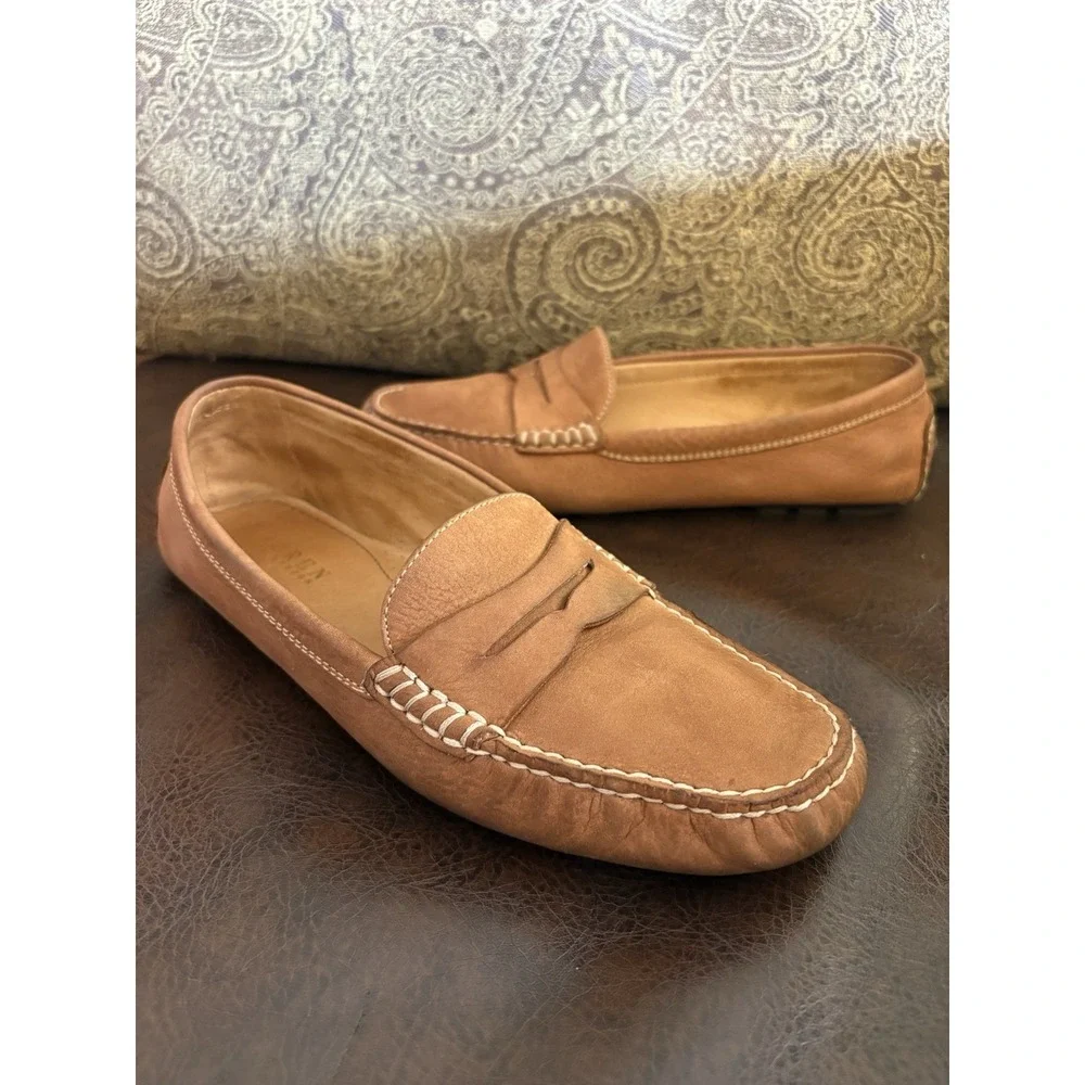 Ralph Lauren Camila Penny Leather Slip On Driving Loafers Men's US 9.5 B